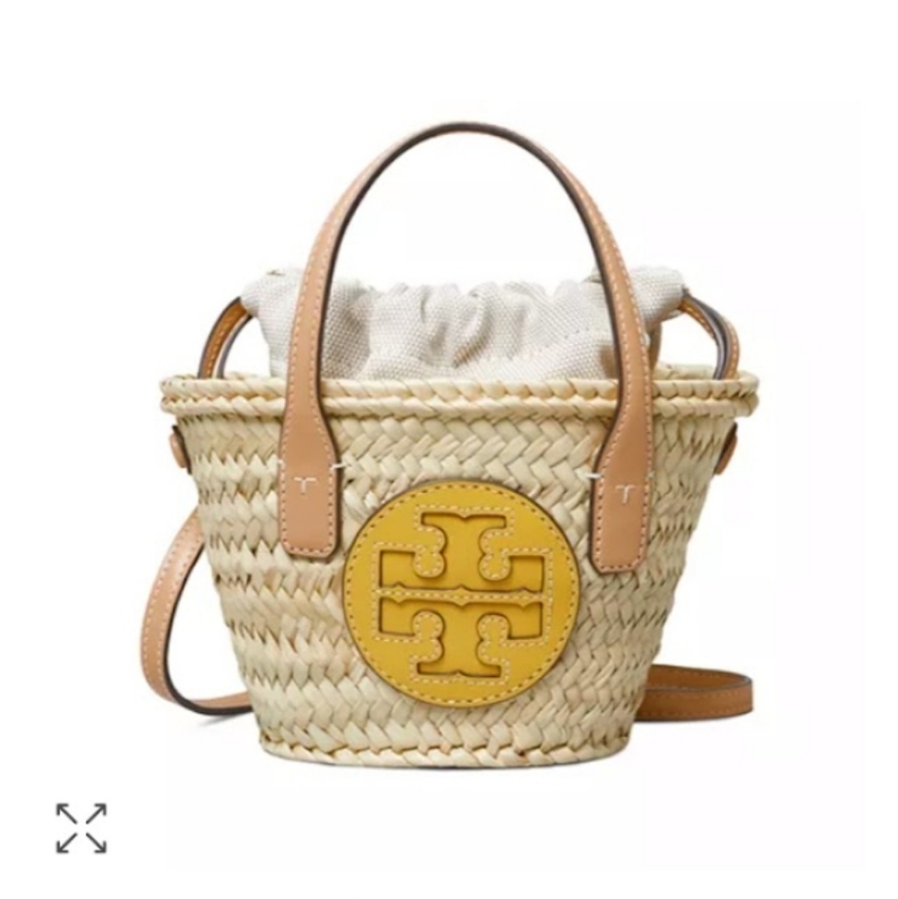 New Ella Mini Straw Basket Bag Crossbody TORY BURCH